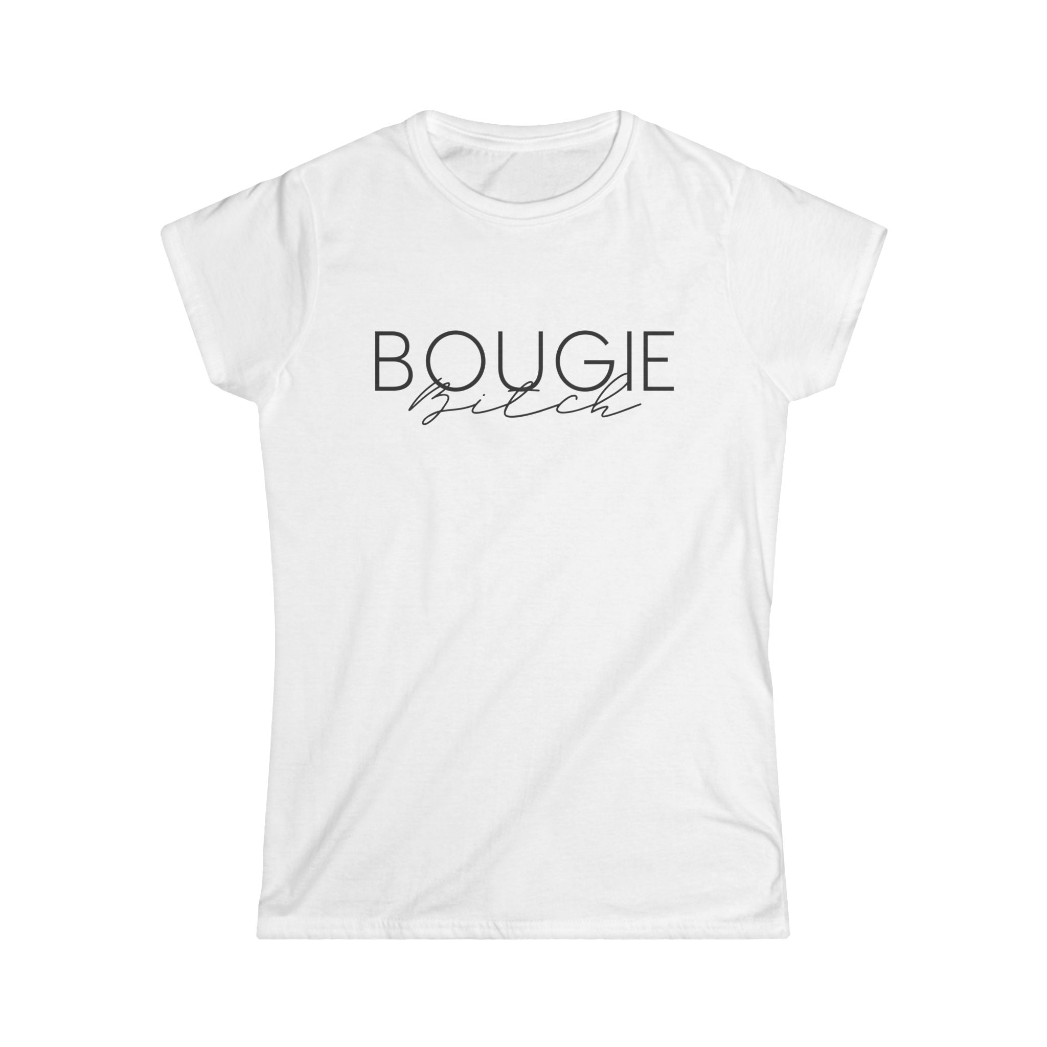 Women's Softstyle White Graphic Tee "Bougie Bitch"